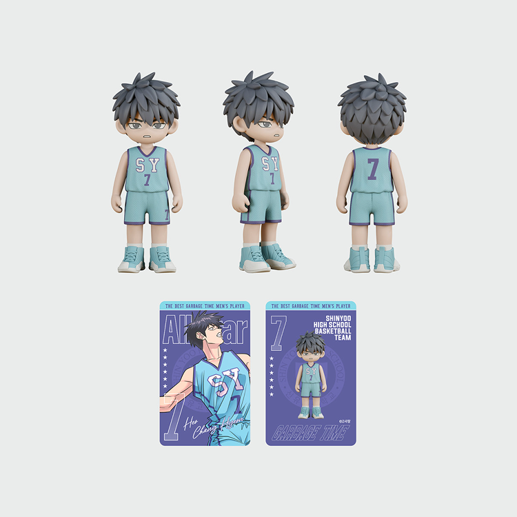 Garbage Time x Webtoon Friends Merch - All-Star Figure + Photocard Set
