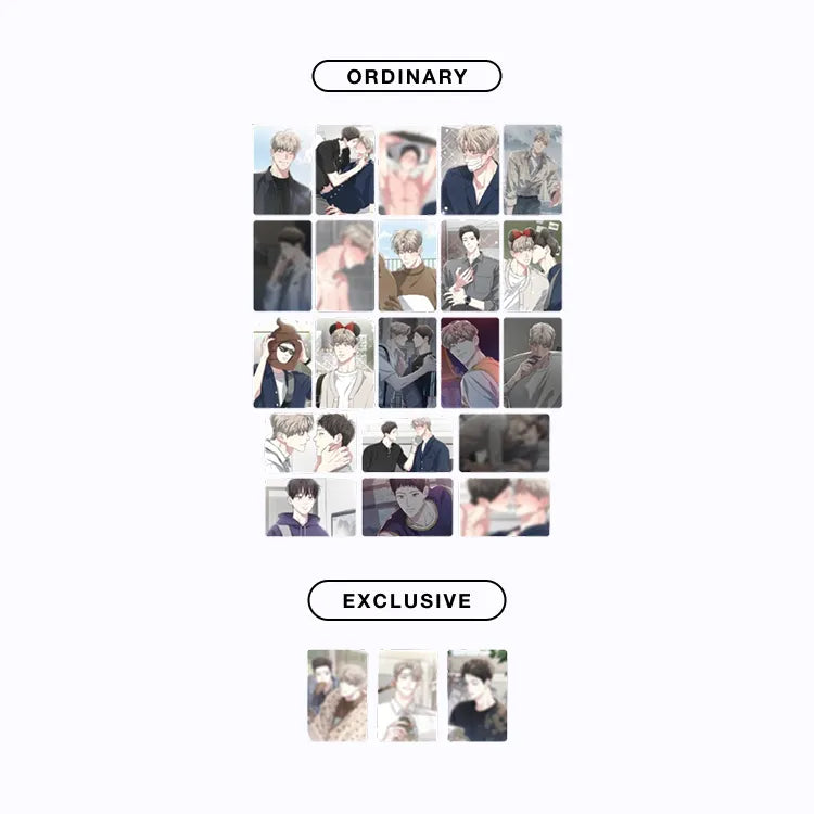 Between The Lines BL Photo Card featuring two illustrated characters with animal ears interacting