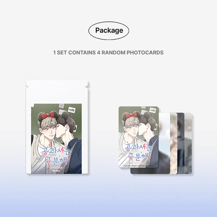 Package of Between The Lines BL Photo Card set containing 4 random photo cards with illustrated characters