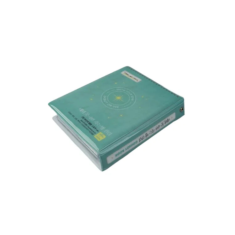 KW Store Debut or Die Photocard Binder in teal with star design and secure snap closure