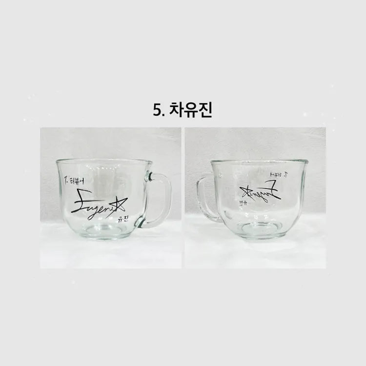 Clear glass cereal bowl with autographed Debut Or Die Signed Cereal Bowls design from KW Store