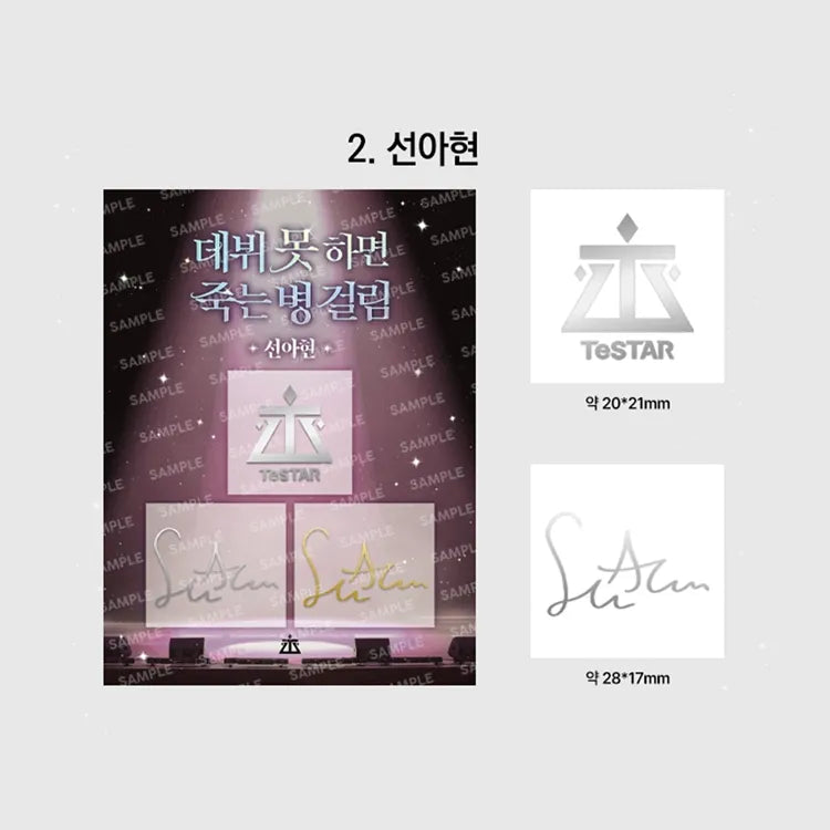 Debut Or Die Sticker Set featuring ahyeon signature metal sticker in silver and gold
