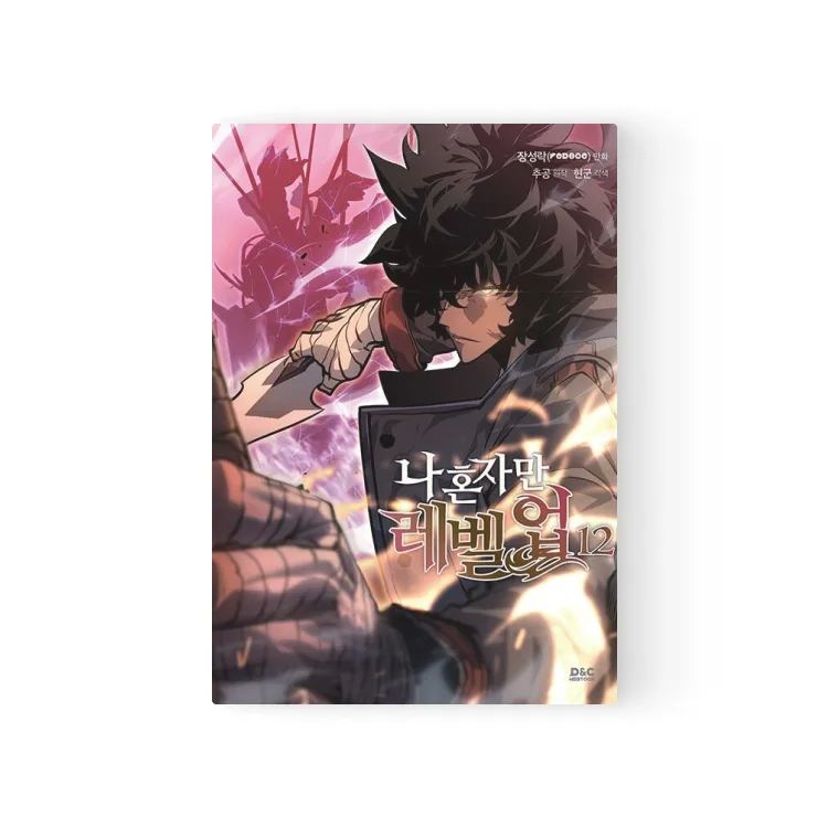 Solo Leveling Korean Manhwa Volume 12 featuring main character in action pose with intense background
