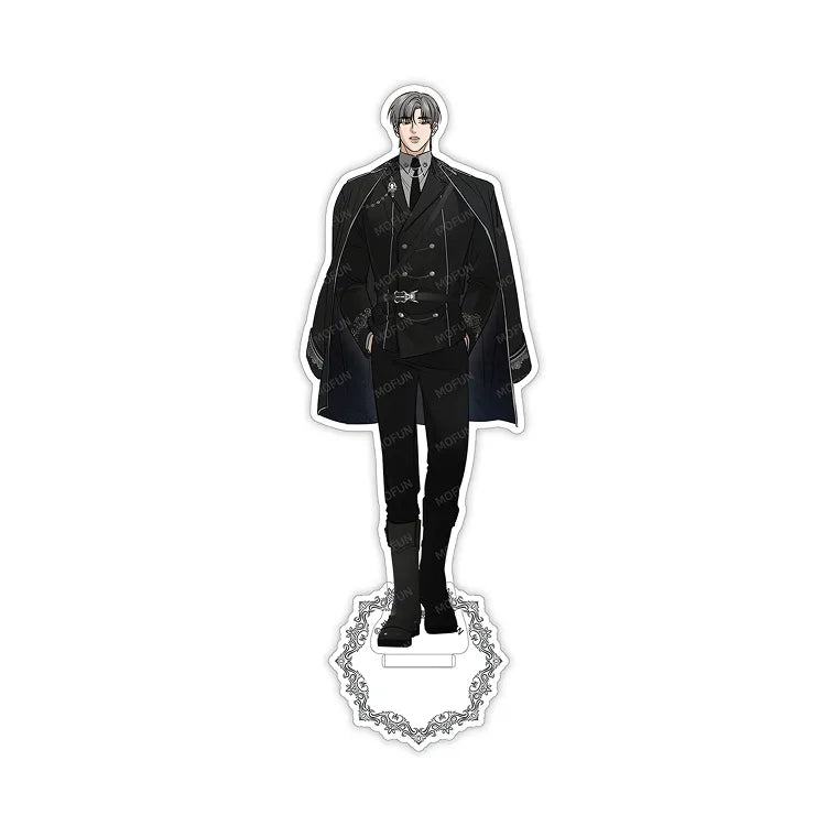 Feel My Benefit Acrylic Stand featuring a stylish male character in a black suit and cape from Mofun Store