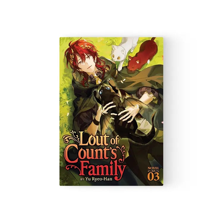 Lout of Count's Family Novel English volume 3 cover featuring red-haired character