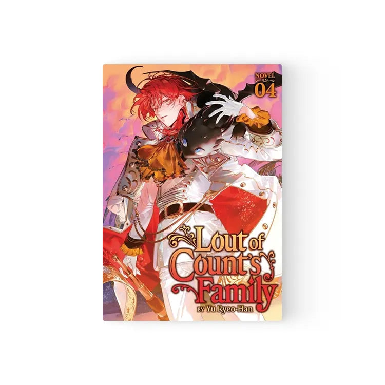 Lout of Count's Family Novel English volume 4 cover featuring red-haired character