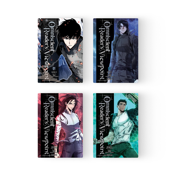 Set of four Omniscient Reader's Viewpoint Manhwa English volumes featuring different character covers