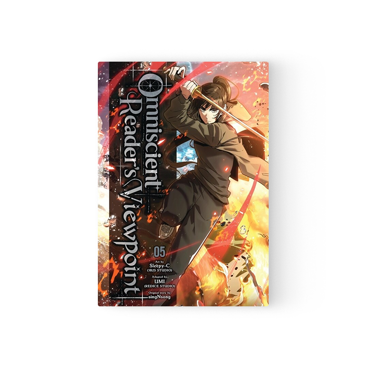 Omniscient Reader's Viewpoint Manhwa English Volume 5 cover featuring a character wielding a sword in action