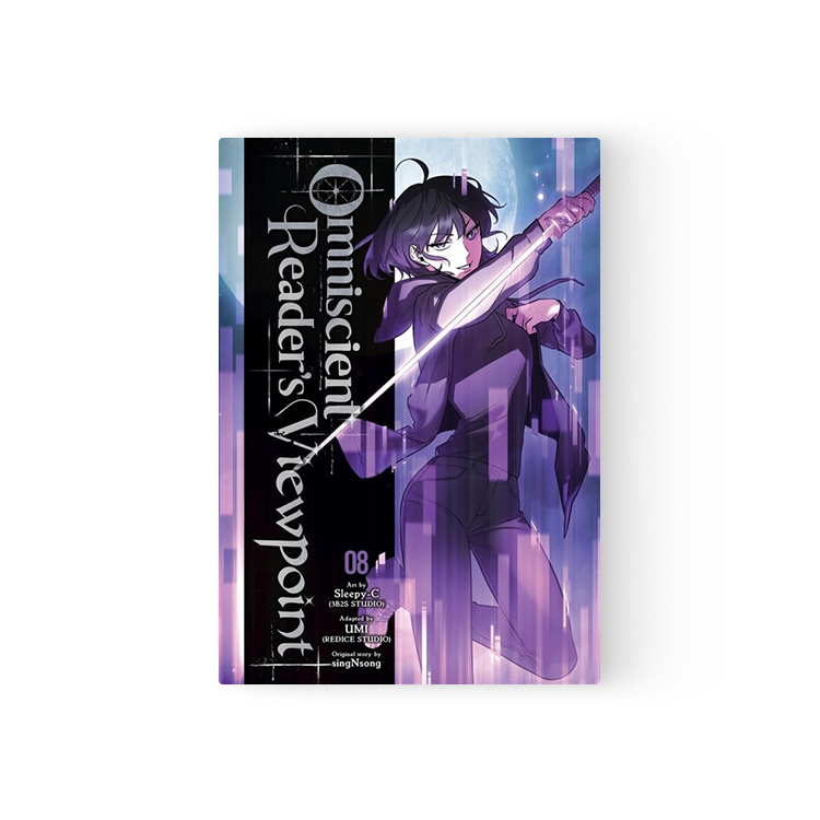 Omniscient Reader's Viewpoint Manhwa English Volume 8 cover featuring a character with a sword in dynamic pose