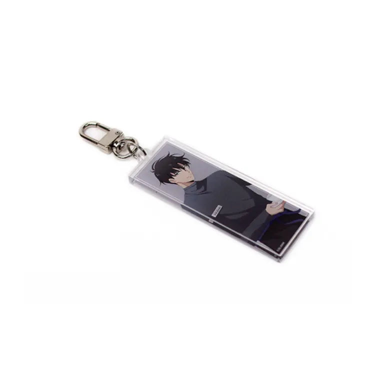 Fantazit Solo Leveling Keychain Cafe featuring a character with dark hair in a black outfit