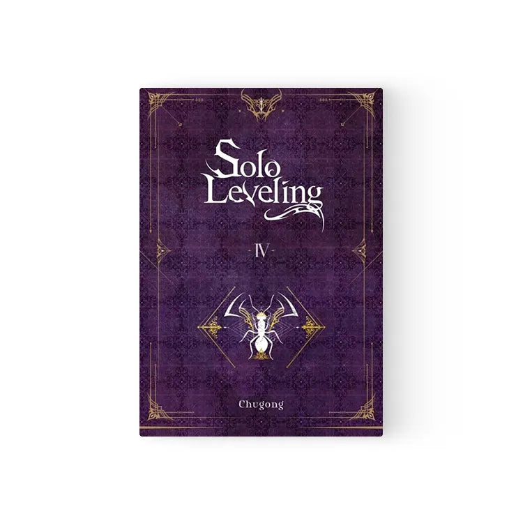 Solo Leveling Light Novel English Set volume IV with dark purple cover and gold detailing