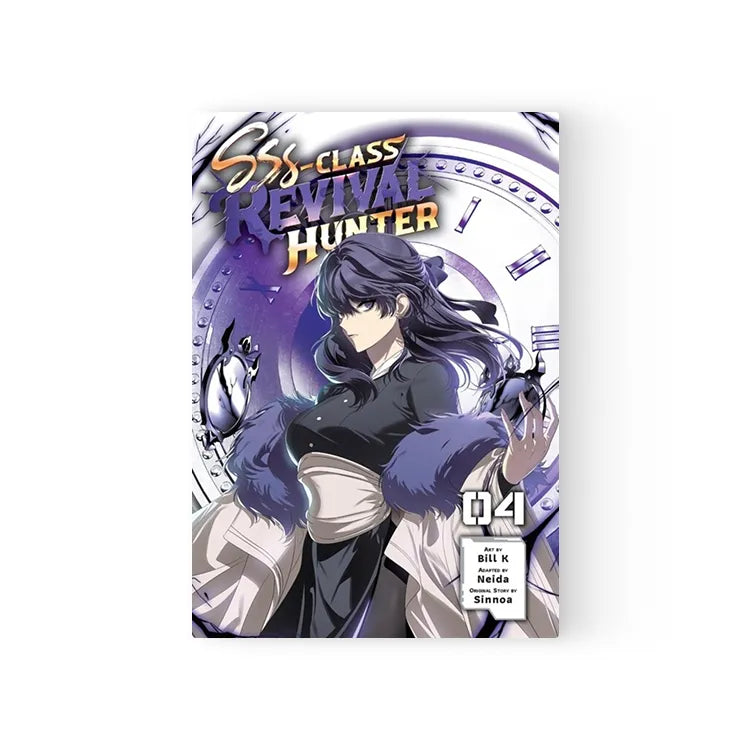 SSS-Class Revival Hunter Manhwa English volume 4 cover featuring a dark-haired character in a stylish outfit