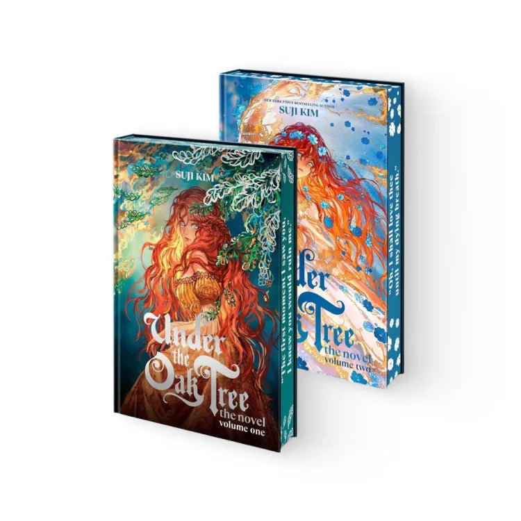 Under The Oak Tree Novel English volumes one and two with colorful illustrated covers by Suji Kim