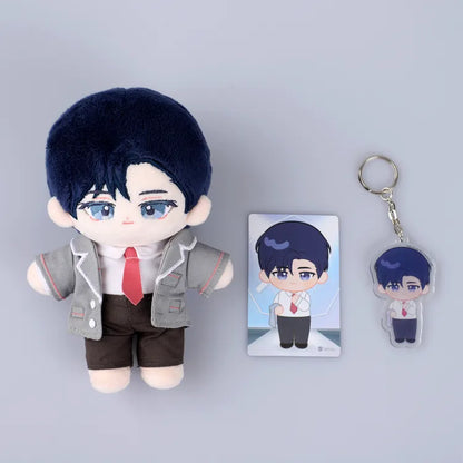 Debut Or Die Plushie 15cm Plush Doll with matching keychain and card featuring character in school uniform