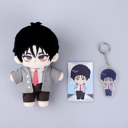 Debut Or Die Plushie 15cm Plush Doll standing figure holding book with magic elements background