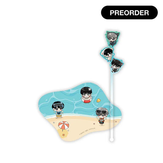 Feel My Benefit Summer Pop Set featuring cute chibi characters on a beach and pool theme with preorder label
