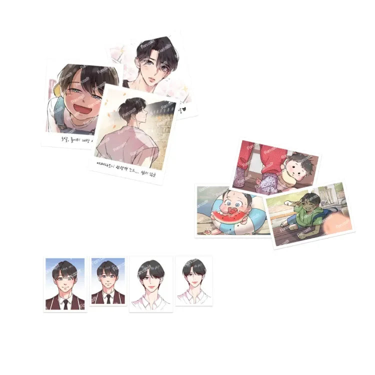 Fantazit Honey Bear Boss Hajin Set featuring illustrated character photo cards and artistic sketches