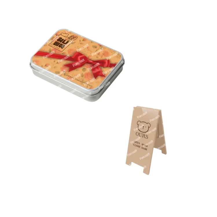 Fantazit Honey Bear Boss Hajin Set with decorative tin box and small bear-themed standing card