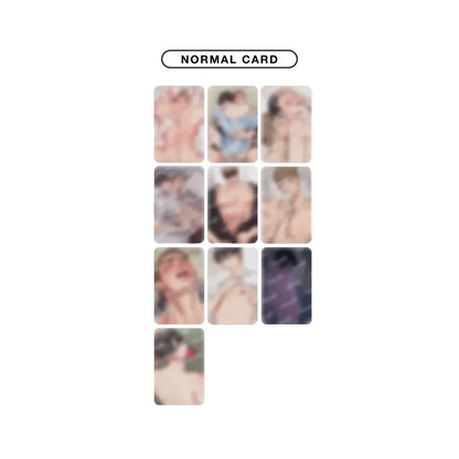 Set of nine blurred Honey Bear R19 Photocard images with various poses on a white background