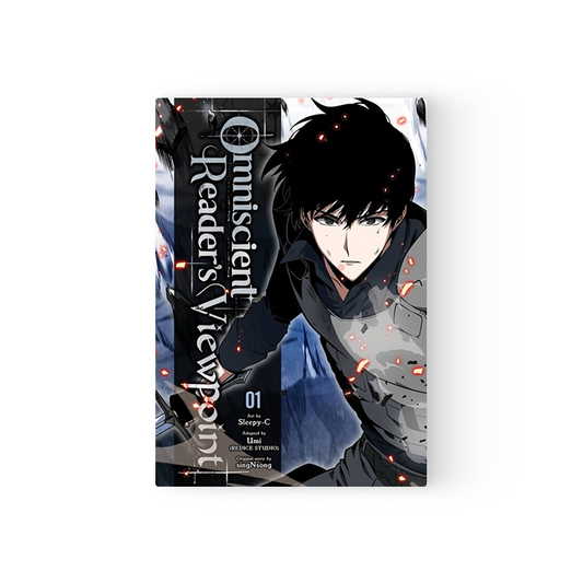 Omniscient Reader's Viewpoint Manhwa English volume 1 cover featuring dark-haired male character in armor