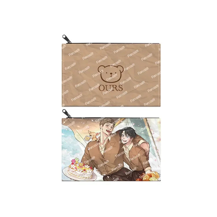Fantazit Honey Bear OURS Bakery Set featuring beige pouch with bear logo and colorful character artwork