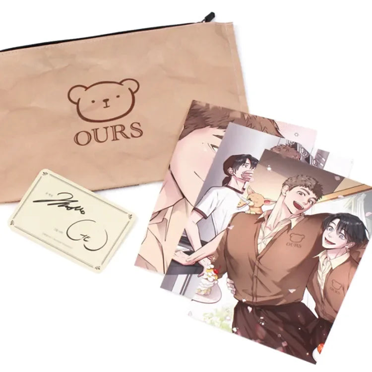 Honey Bear OURS Bakery Set featuring romantic anime couple holding hands and sharing a kiss