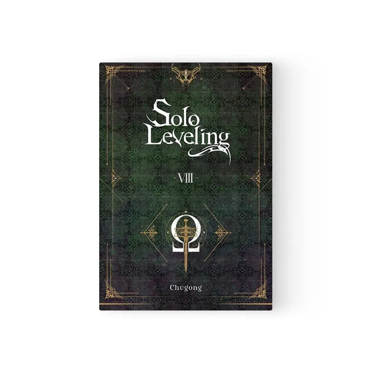 Solo Leveling Light Novel English Set Volume 8 with dark green ornate cover by Korean Merch