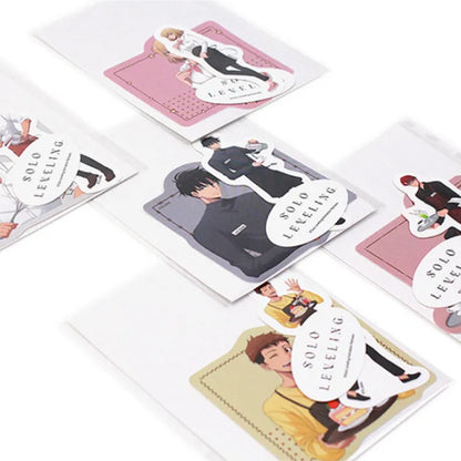 Solo Leveling Removable Stickers Cafe featuring romantic winter scene with two characters holding hands and kissing