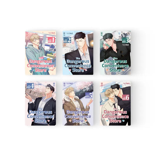 Set of The Dangerous Convenience Store Manhwa English volumes 1 to 6 with illustrated character covers