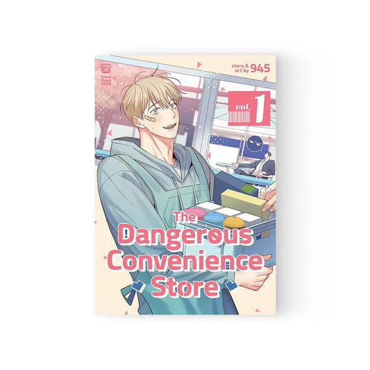 The Dangerous Convenience Store Manhwa English volume 1 cover with character holding snack items