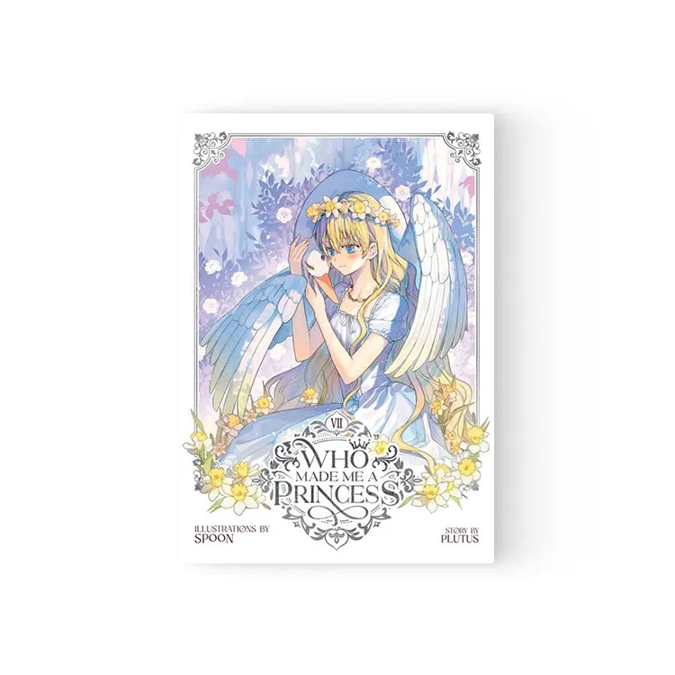 Who made me a princess English edition book cover featuring angelic princess with wings and floral crown